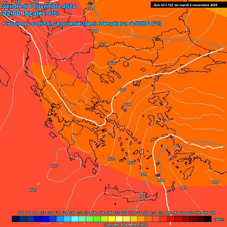 Modele GFS - Carte prvisions 