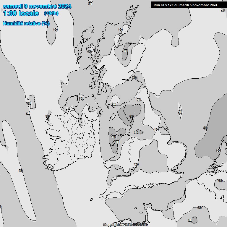 Modele GFS - Carte prvisions 