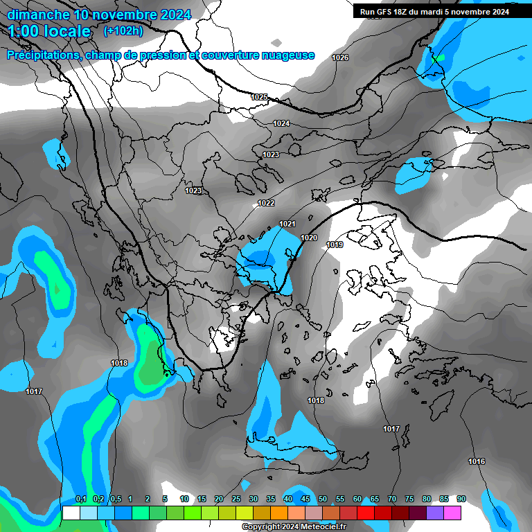 Modele GFS - Carte prvisions 