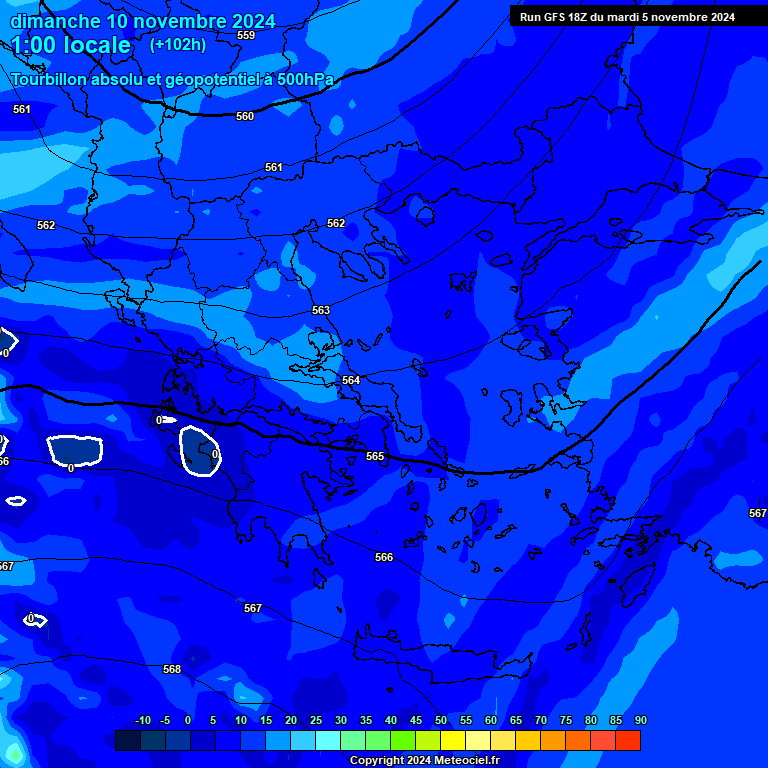 Modele GFS - Carte prvisions 