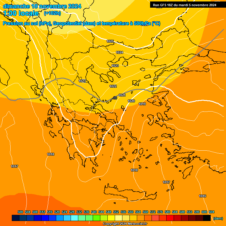 Modele GFS - Carte prvisions 