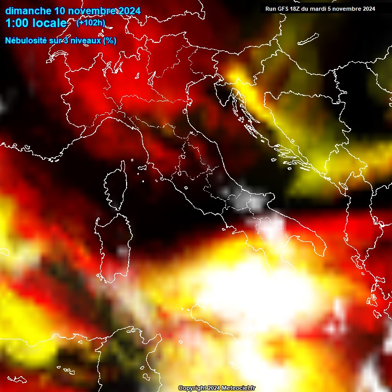 Modele GFS - Carte prvisions 