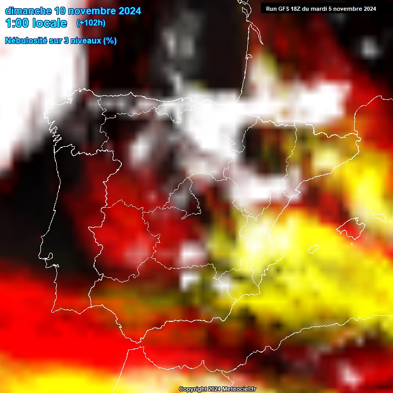 Modele GFS - Carte prvisions 