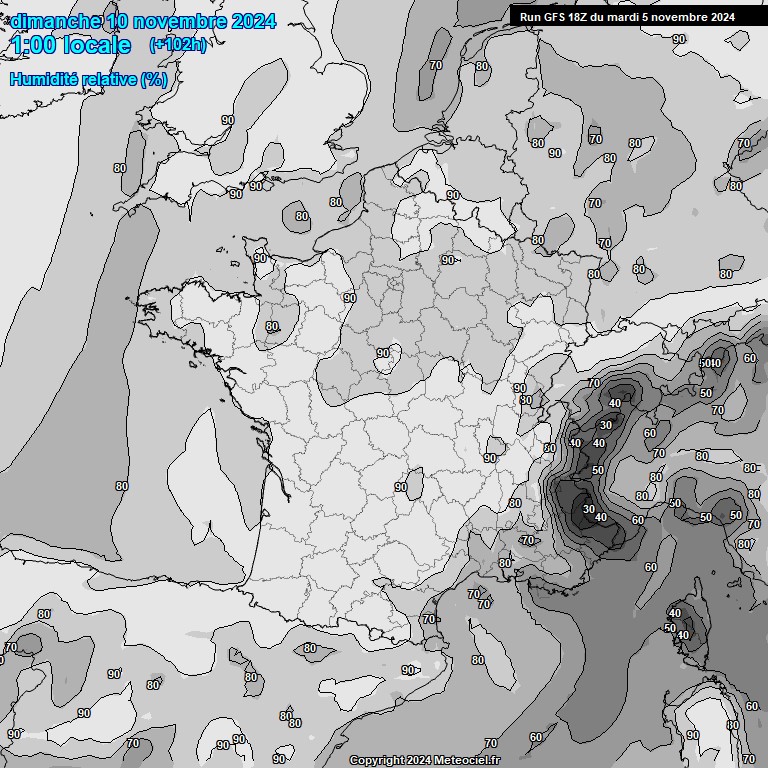 Modele GFS - Carte prvisions 