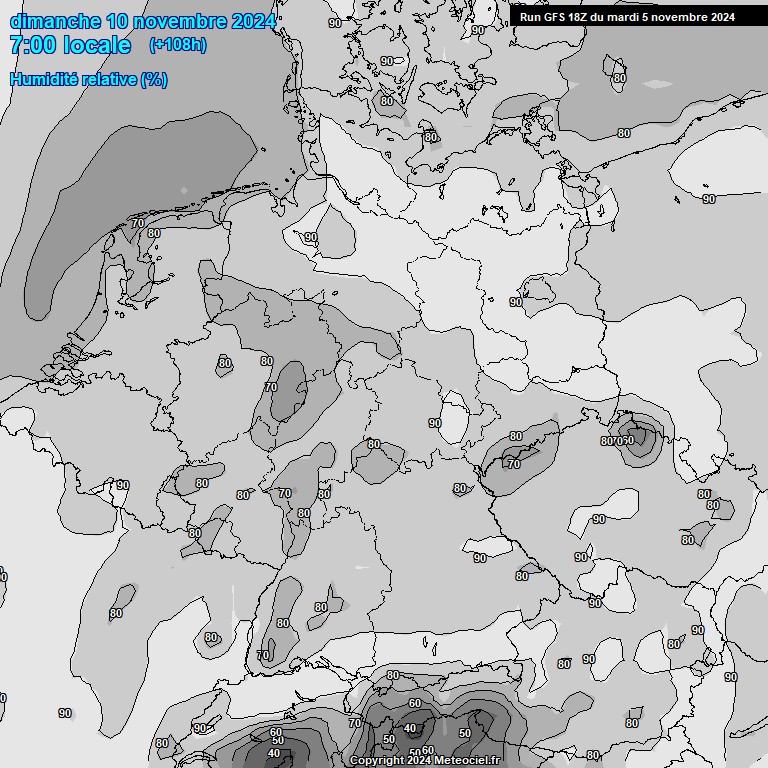 Modele GFS - Carte prvisions 