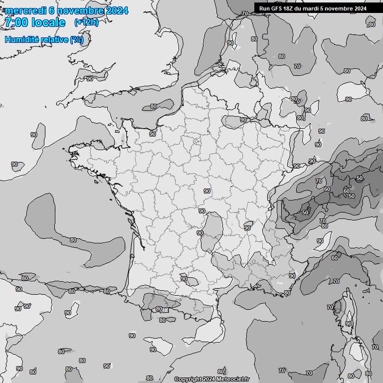 Modele GFS - Carte prvisions 