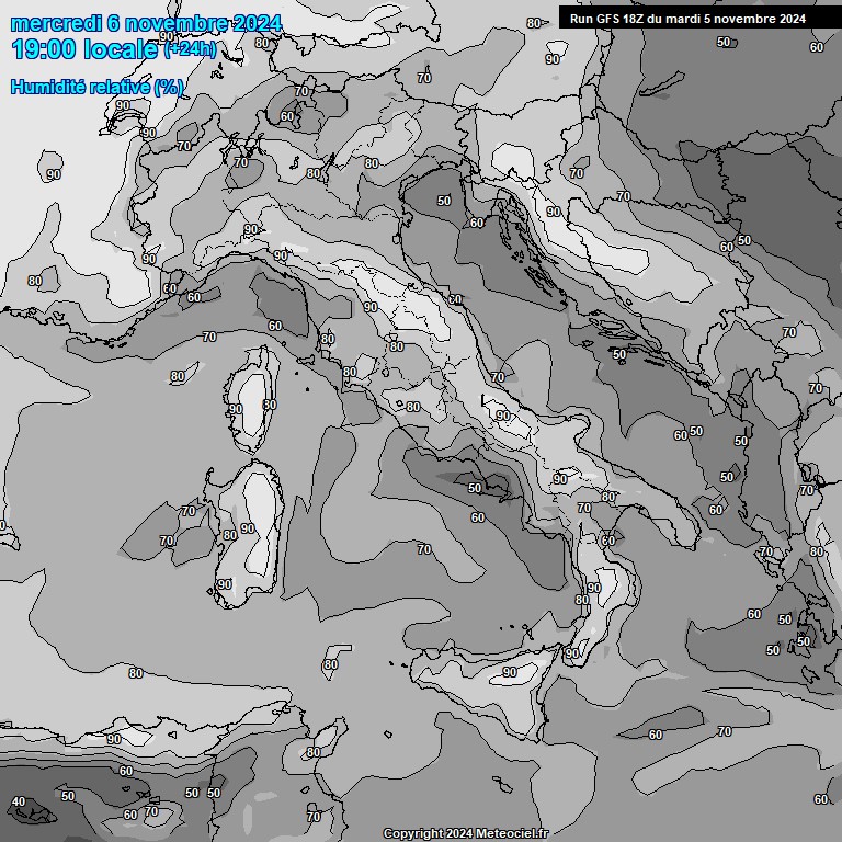 Modele GFS - Carte prvisions 