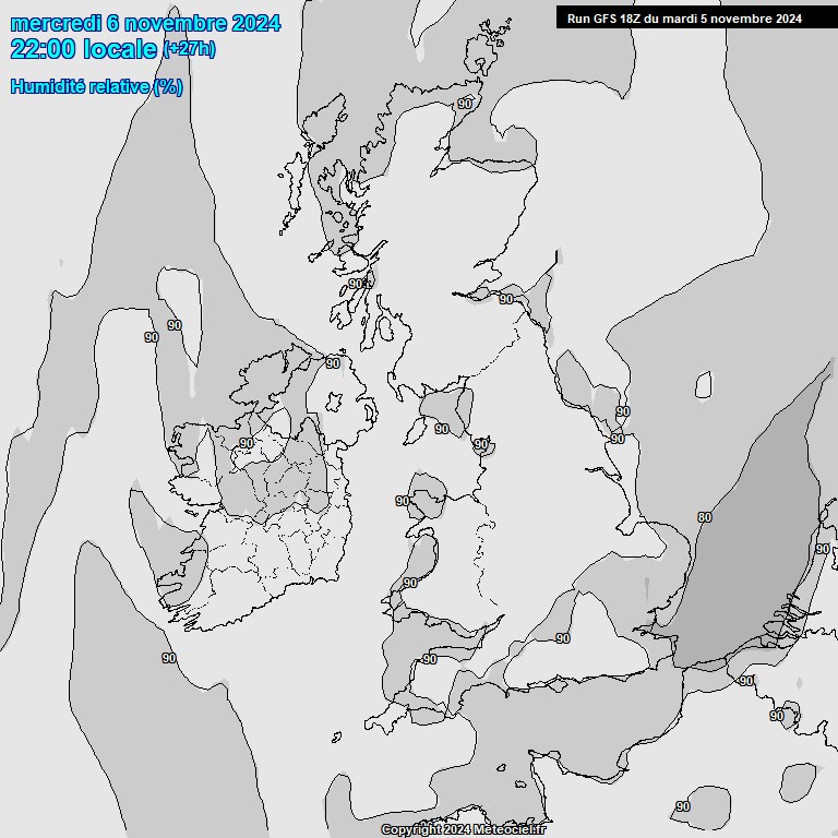 Modele GFS - Carte prvisions 