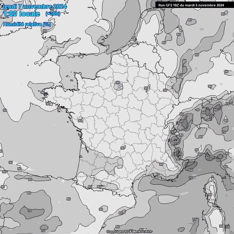 Modele GFS - Carte prvisions 