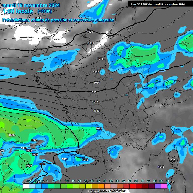 Modele GFS - Carte prvisions 