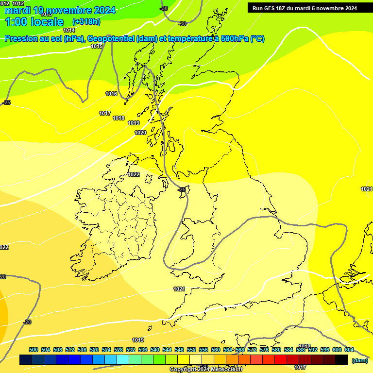 Modele GFS - Carte prvisions 