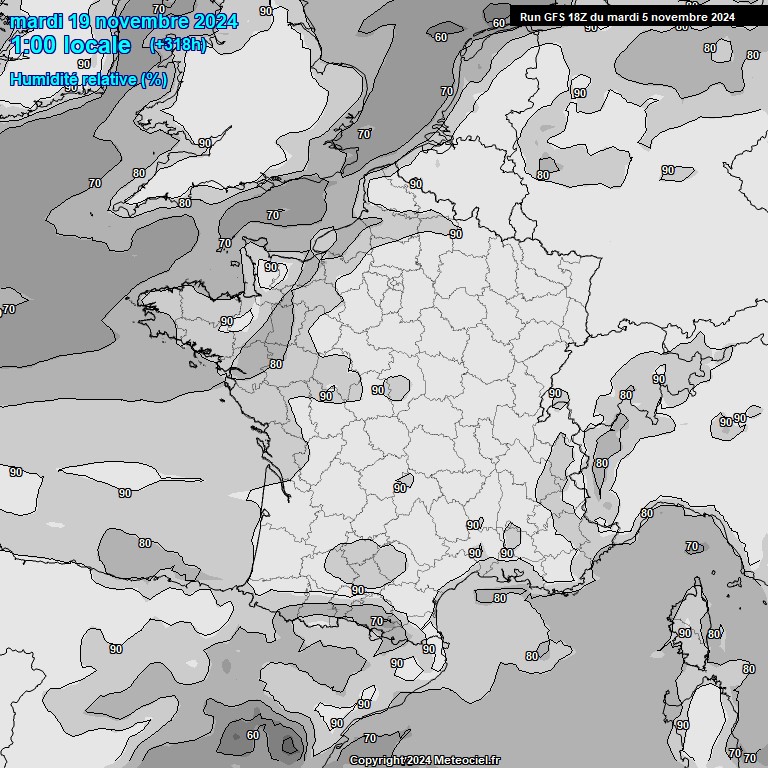 Modele GFS - Carte prvisions 