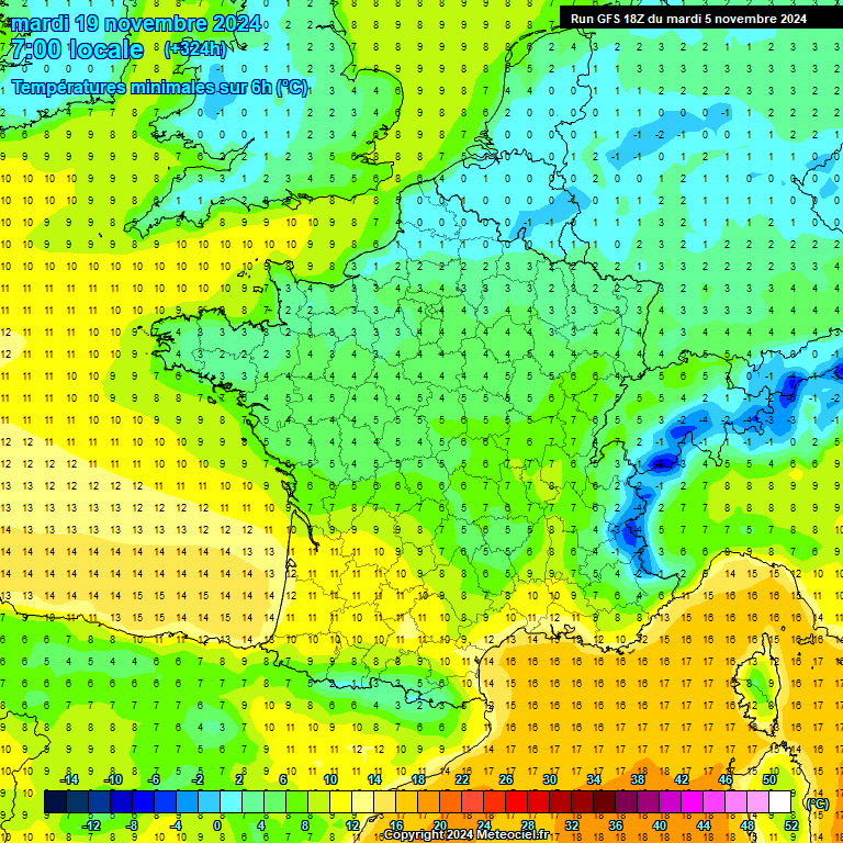 Modele GFS - Carte prvisions 