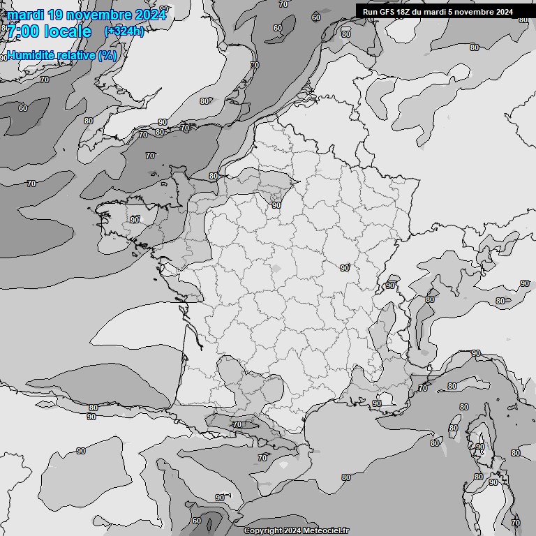 Modele GFS - Carte prvisions 