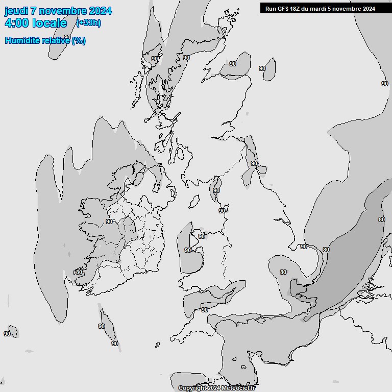 Modele GFS - Carte prvisions 