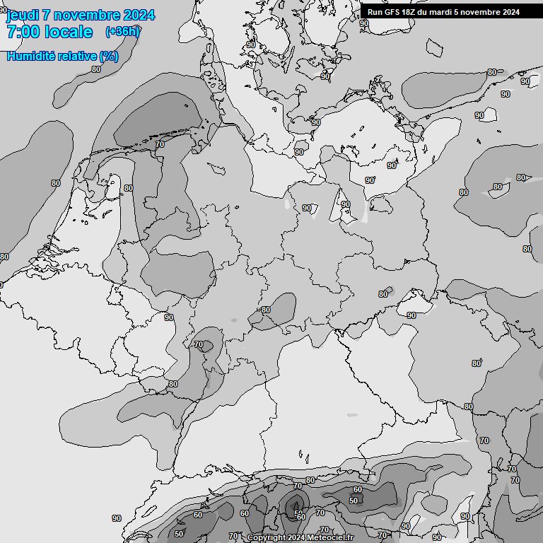 Modele GFS - Carte prvisions 