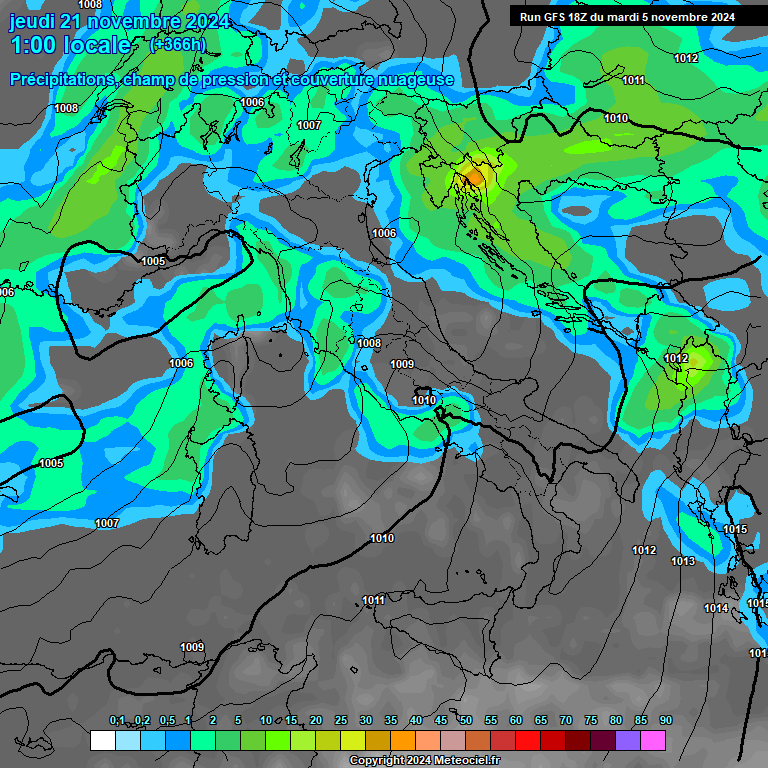 Modele GFS - Carte prvisions 