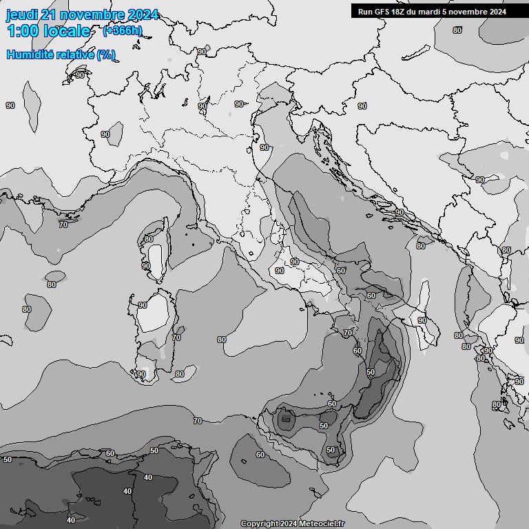 Modele GFS - Carte prvisions 