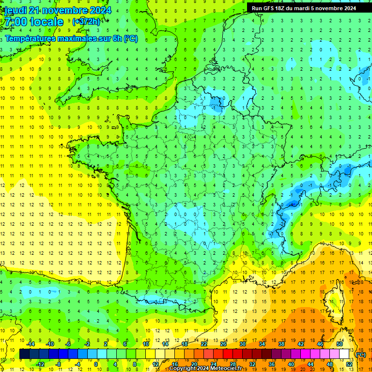 Modele GFS - Carte prvisions 