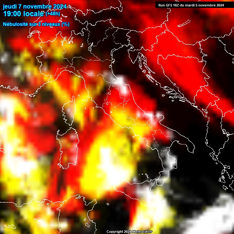 Modele GFS - Carte prvisions 