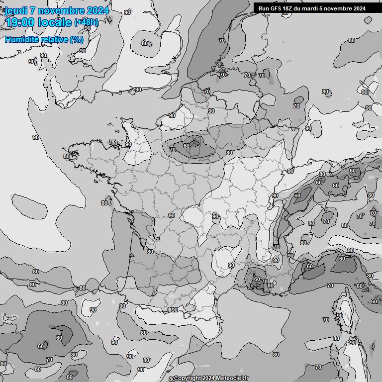 Modele GFS - Carte prvisions 