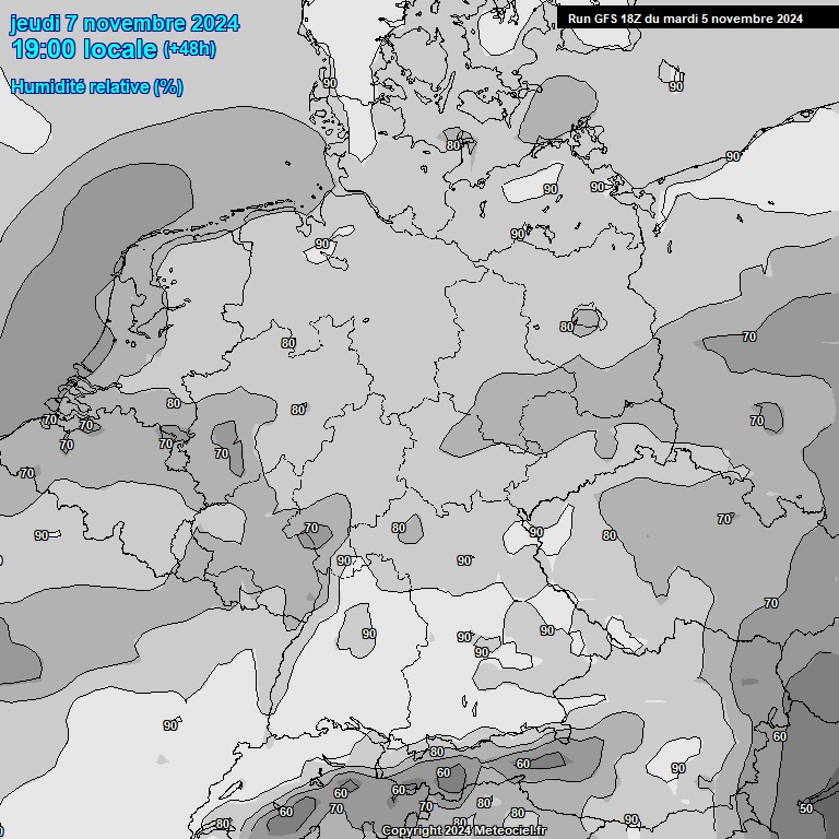 Modele GFS - Carte prvisions 