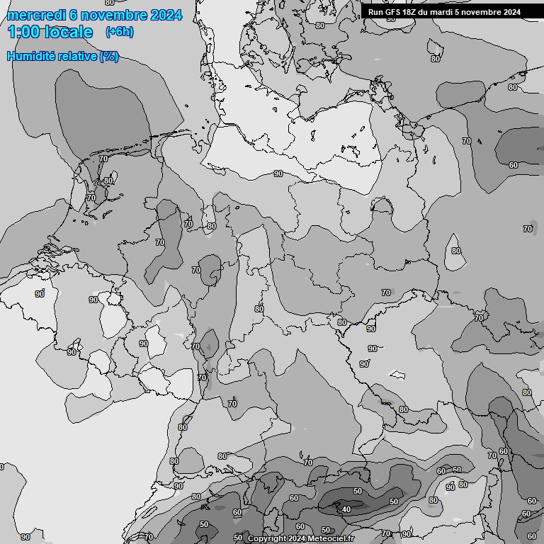 Modele GFS - Carte prvisions 