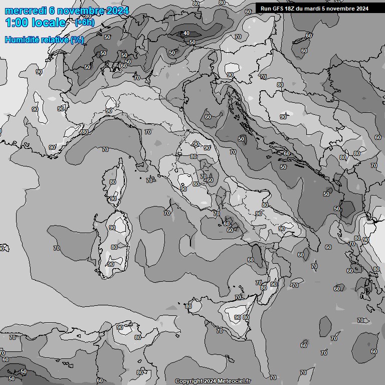 Modele GFS - Carte prvisions 