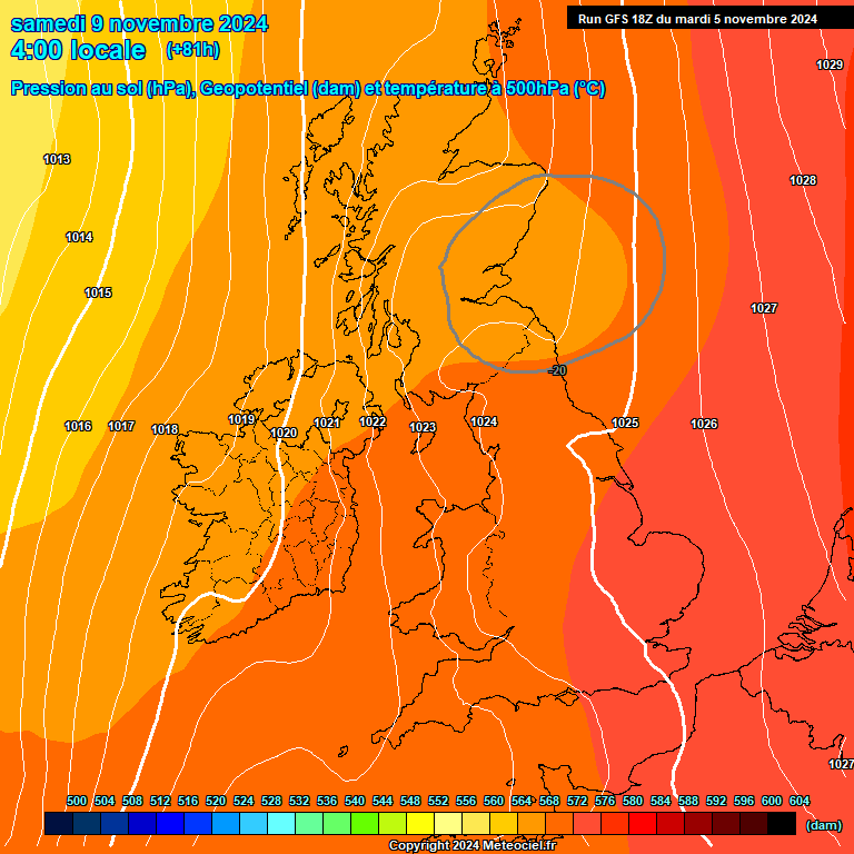 Modele GFS - Carte prvisions 