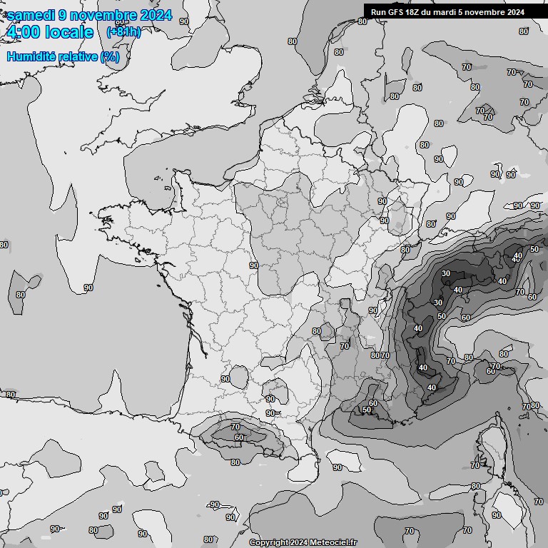 Modele GFS - Carte prvisions 