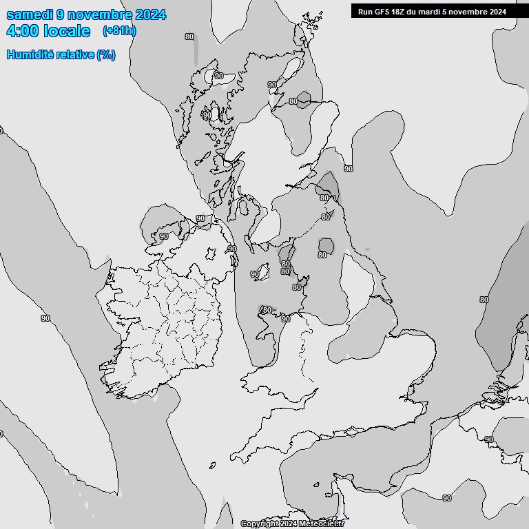 Modele GFS - Carte prvisions 