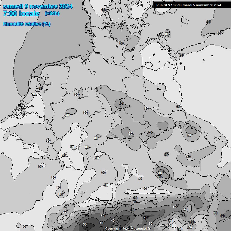 Modele GFS - Carte prvisions 