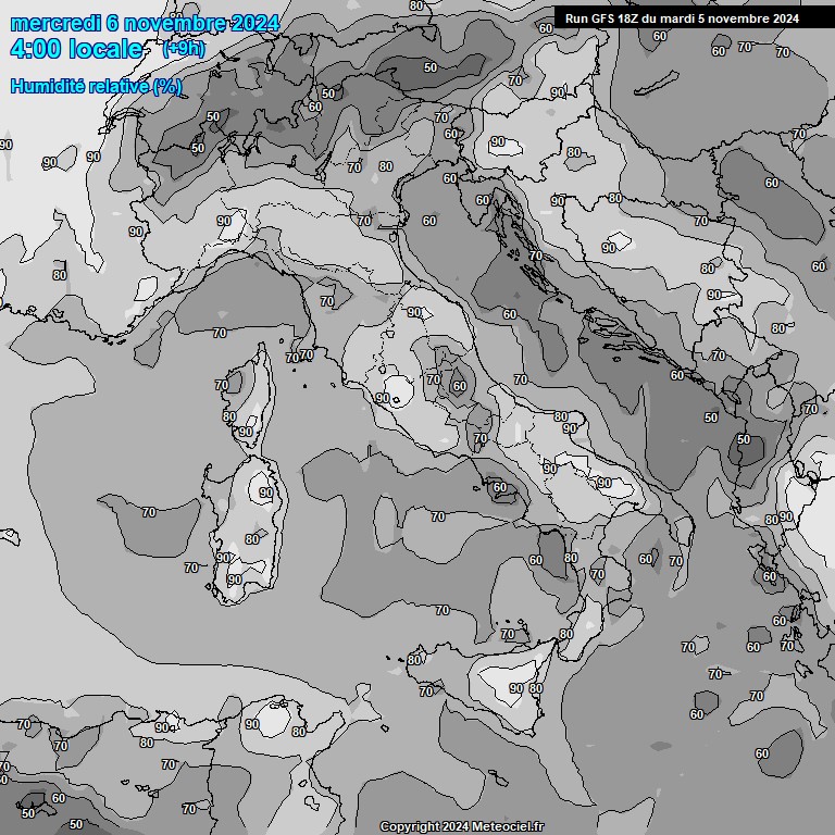 Modele GFS - Carte prvisions 