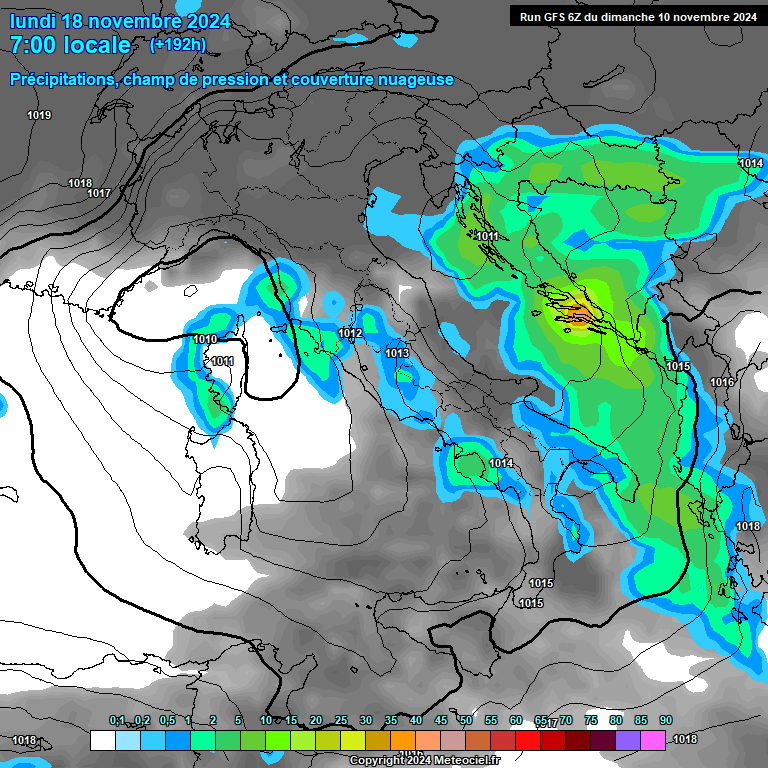 Modele GFS - Carte prvisions 