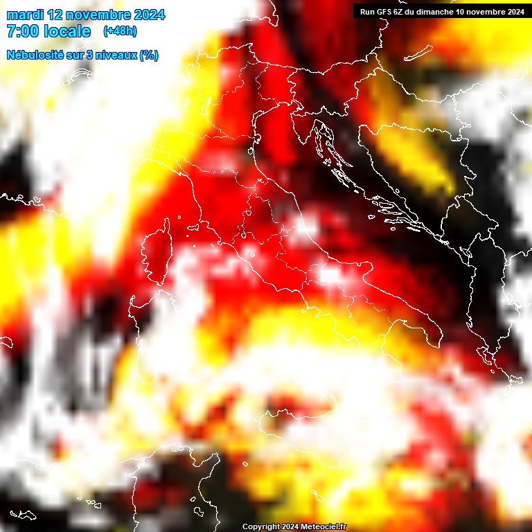 Modele GFS - Carte prvisions 