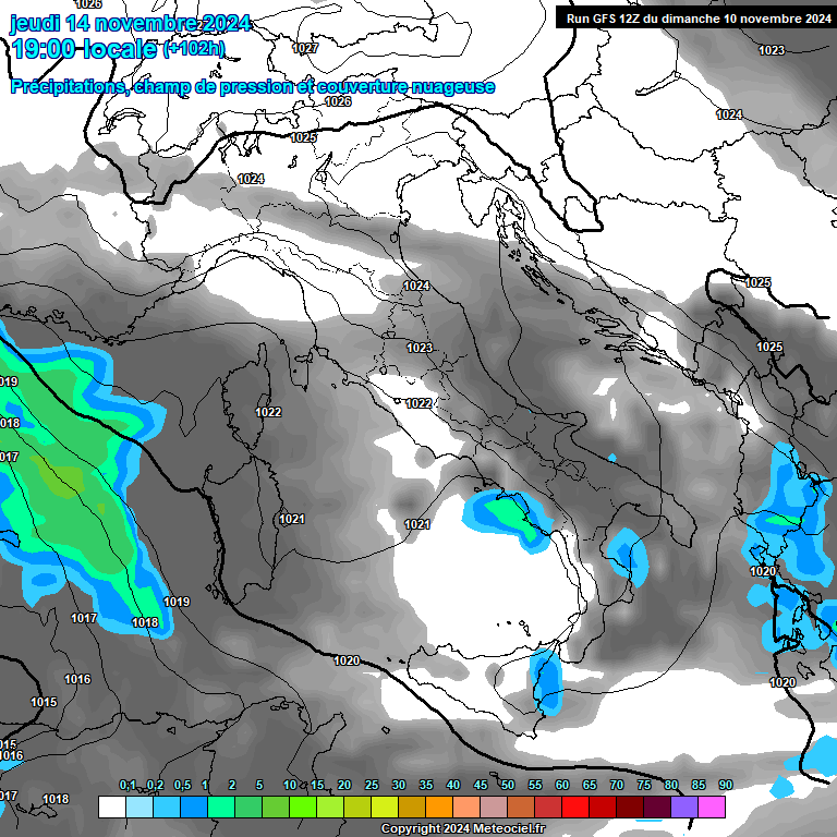 Modele GFS - Carte prvisions 