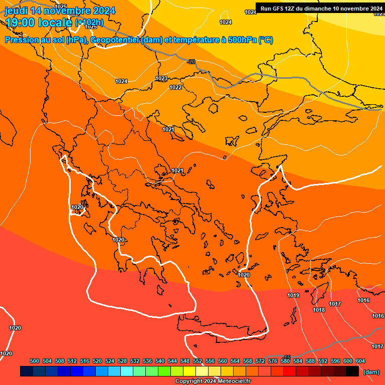 Modele GFS - Carte prvisions 