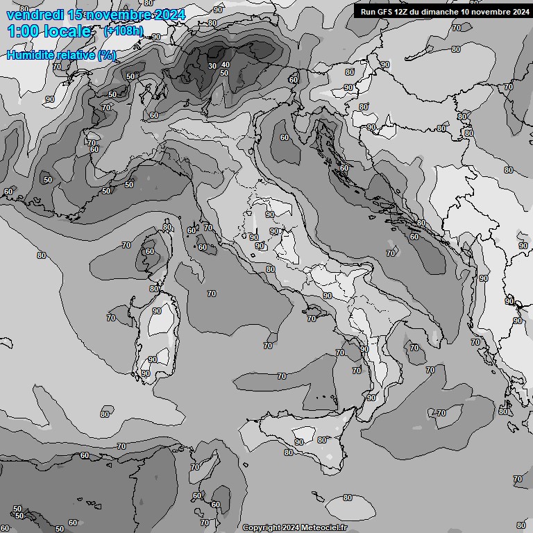 Modele GFS - Carte prvisions 