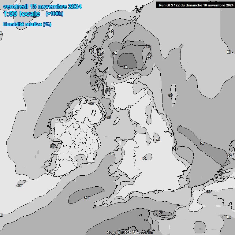 Modele GFS - Carte prvisions 