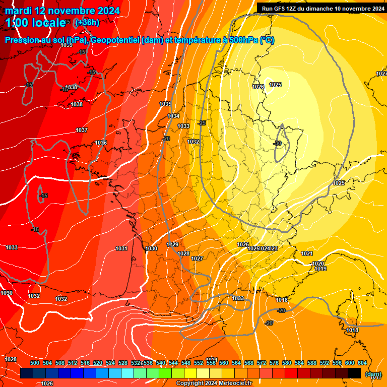 Modele GFS - Carte prvisions 