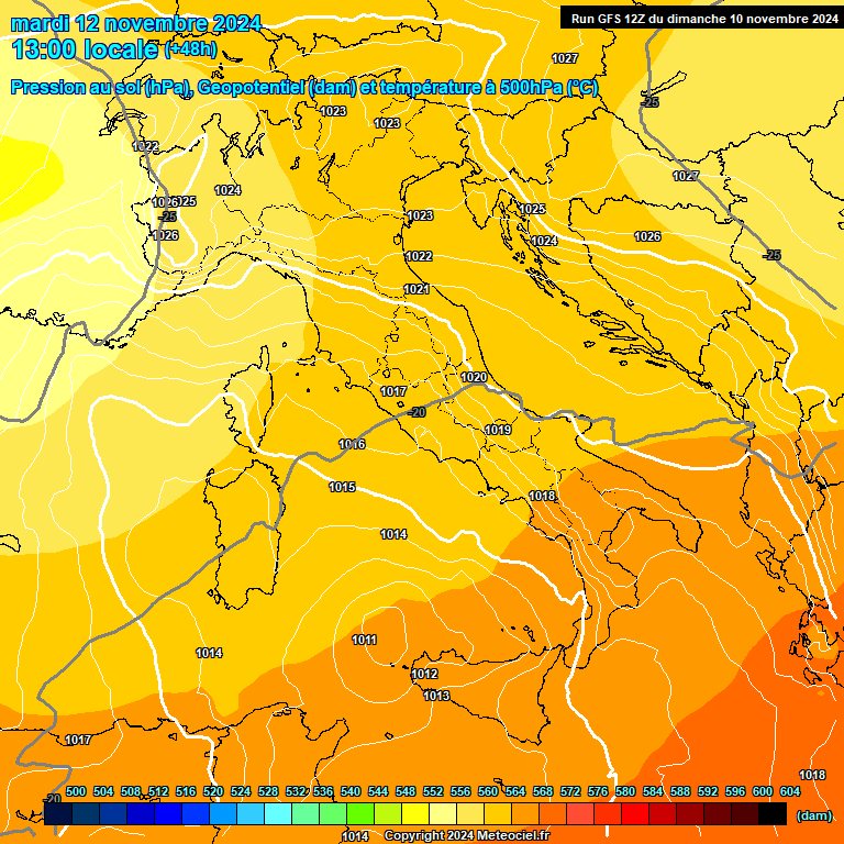 Modele GFS - Carte prvisions 