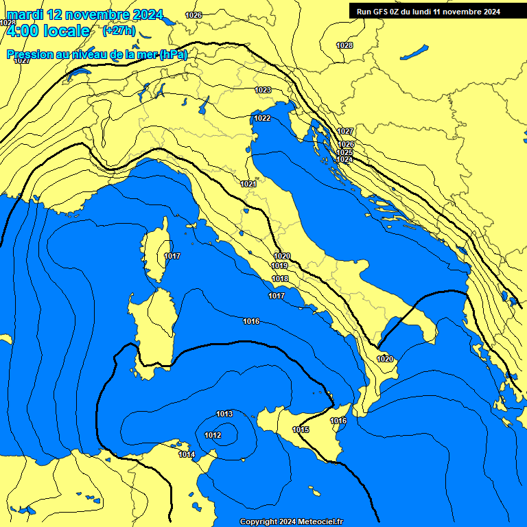 Modele GFS - Carte prvisions 