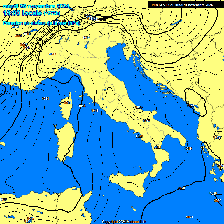 Modele GFS - Carte prvisions 