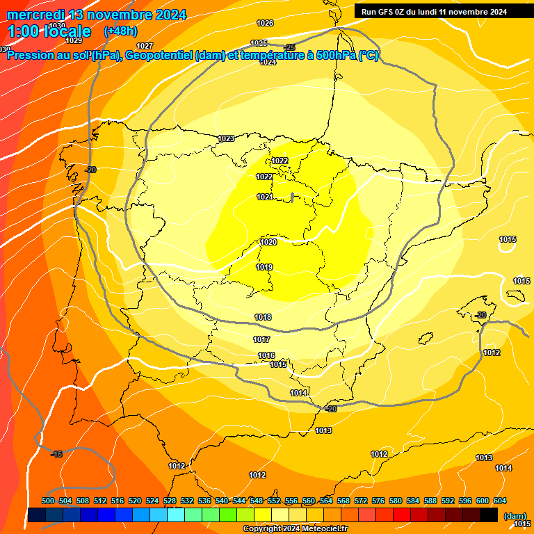 Modele GFS - Carte prvisions 