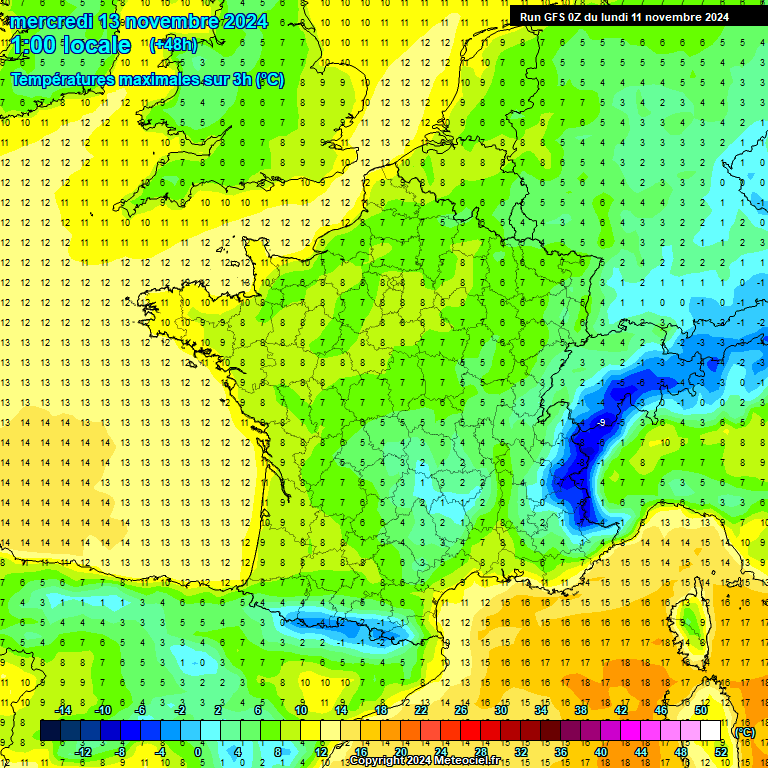 Modele GFS - Carte prvisions 