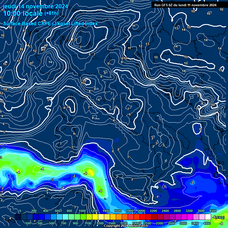 Modele GFS - Carte prvisions 