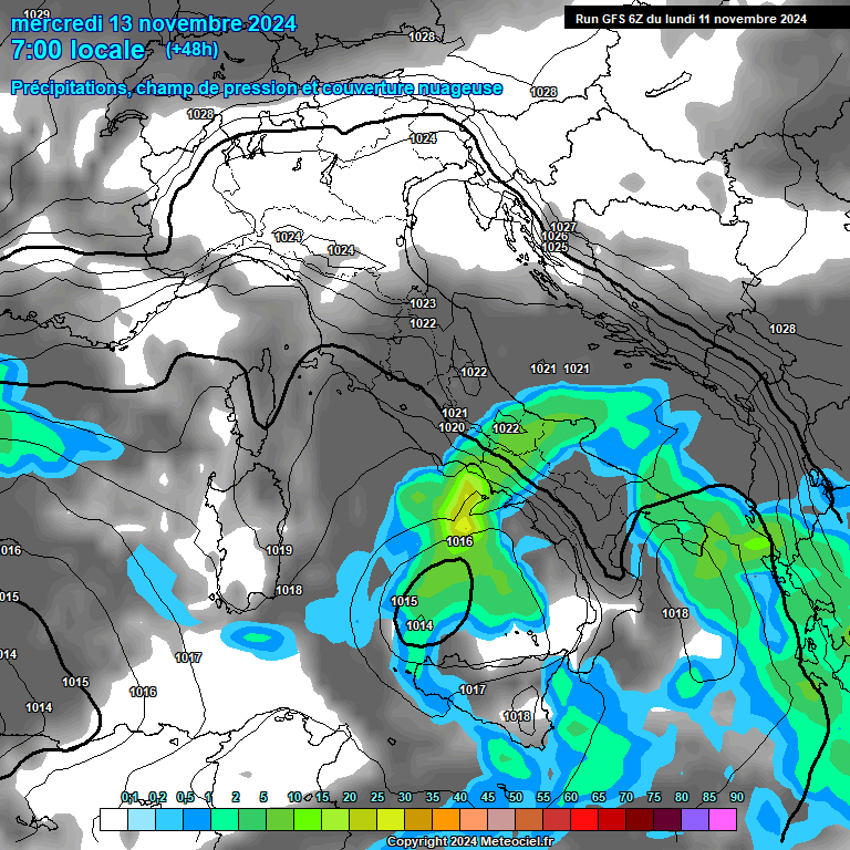 Modele GFS - Carte prvisions 