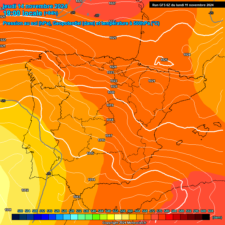 Modele GFS - Carte prvisions 