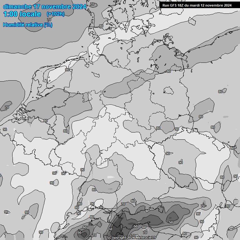 Modele GFS - Carte prvisions 