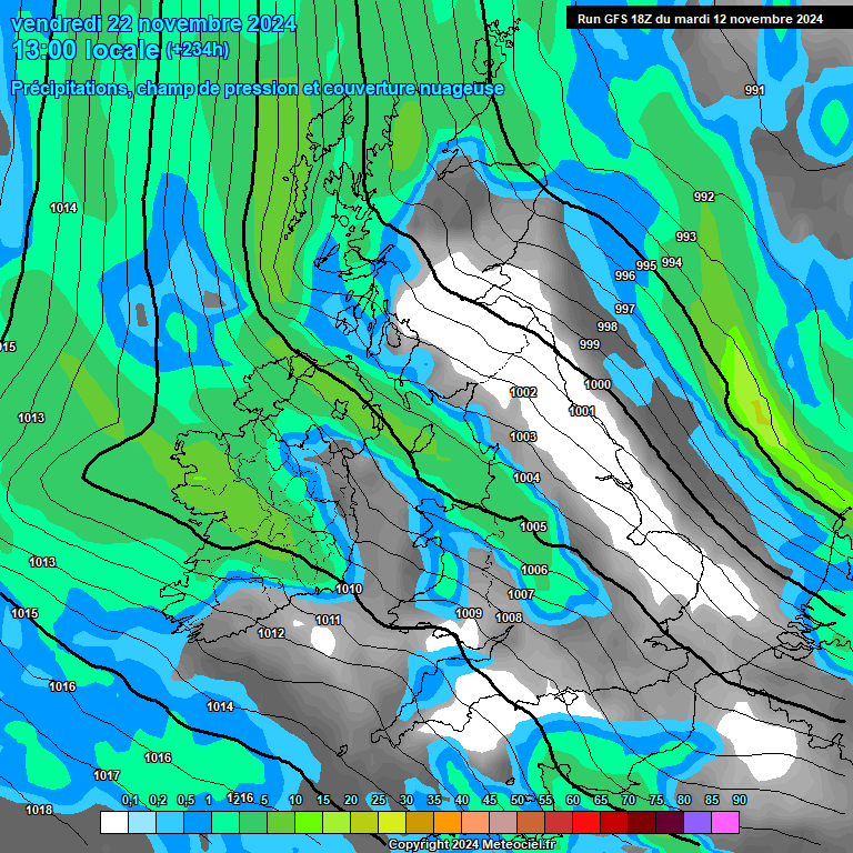 Modele GFS - Carte prvisions 